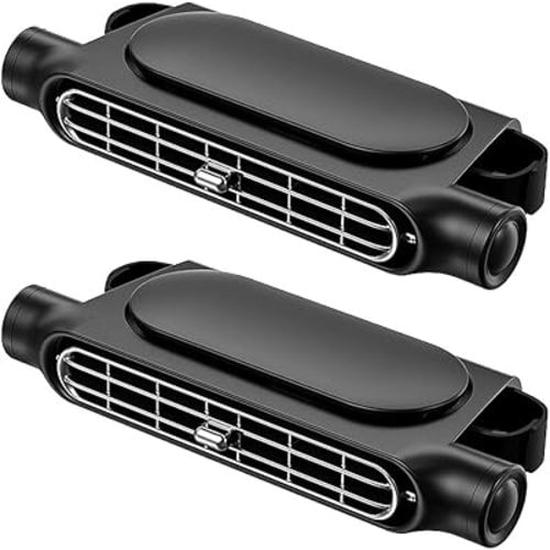 2-Pack Rechargeable Car Seat Fans – 3000mAh Battery Operated Clip-On Cooling Fans with 3 Speeds & Adjustable Angle – Quiet Portable Air Circulator for Kids, Pets, Camping & Travel