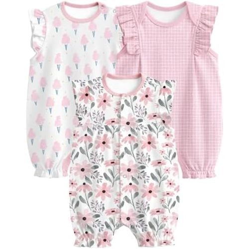 Yoofoss Baby Boy Romper 0-18 Months 100% Organic Cotton Newborn Summer Clothes Short Sleeve Baby Outfit Soft Breathbale