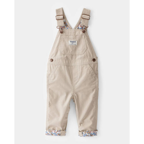 Baby Lightweight Floral-Lined Canvas Overalls  - Khaki - OshKosh B'gosh | Carter's