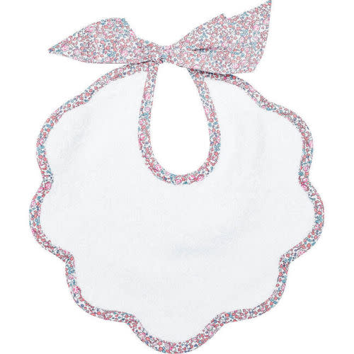 Scalloped Bib, Pink Eloise Liberty - Louelle. | Maisonette