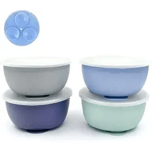 Elk and Friends Kids/Toddler Stainless Steel Suction Bowls + Lids | 4pk