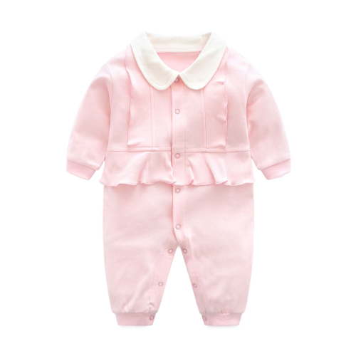 LOVZFMLL Newborn & Toddler Girls Jumpsuit Cotton Footed Pajamas Flutter Sleeve Snap-Up Sleepwear Footies for Spring & Fall 0-18 Months