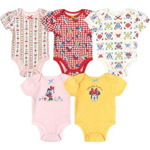 Disney Classics The Aristocats Lion King Winnie the Pooh Pixar Toy Story Baby Girls 5 Pack Bodysuits Newborn to Infant