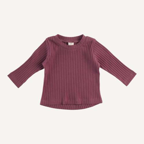 long sleeve essential boxy tee | wild ginger | organic cotton wide rib