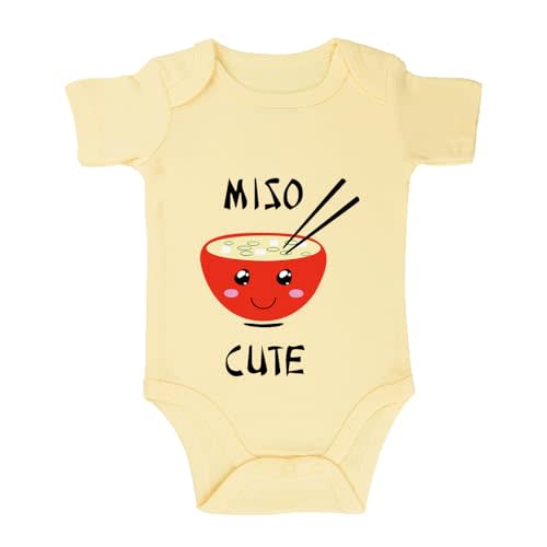 listery Funny Baby Clothes Miso Cute Bodysuit Miso Cute Infant Baby Anime Newborn Unisex Romper