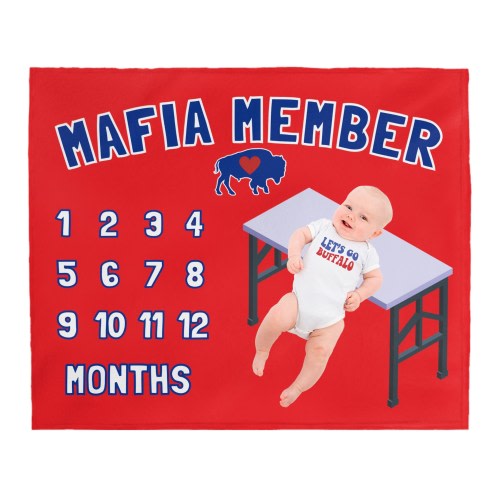 Buffalo Baby Milestone Blanket, Buffalo Football Baby Blanket, Buffalo Baby Gift, Mafia Member Blanket, Buffalo Baby Month, Buffalo Gift