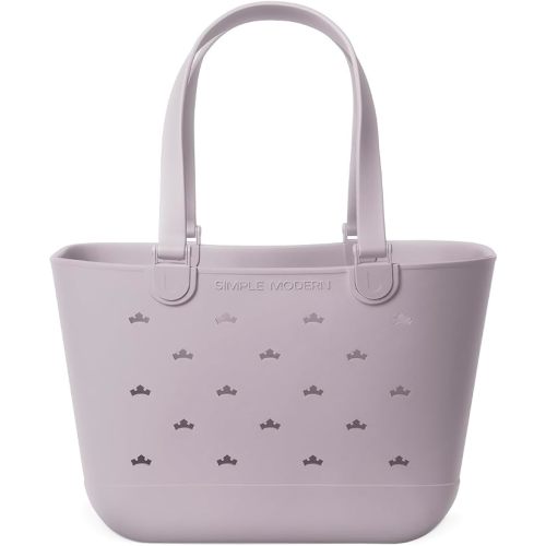 Simple Modern Disney Large Beach Bag | Waterproof Getaway Rubber Tote with Zipper Pocket for Travel, Pool, Boat, Groceries, Sports | Lavender Princess