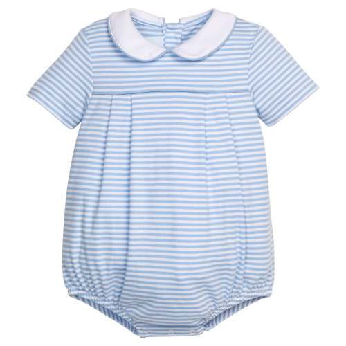 Pleated Peter Pan Bubble - Light Blue Stripe