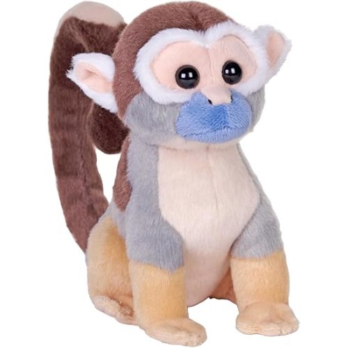 Wild Republic Rainforest Squirrel Monkey, Stuffed Animal, 6 Inches, Plush Toy, Fill is Spun Recycled Water Bottles