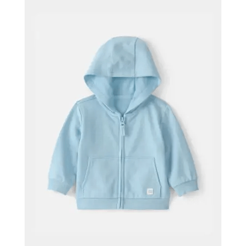 Baby French Terry Zip-Up Hoodie - Blue | Carter's
