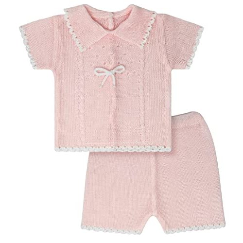 Newborn Knitted Clothes, Baby 2-Piece Short Set, Infant Knit Outfit for Girl and Boy