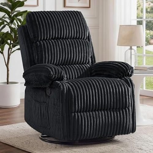 Korser Rocking Recliner Chair, Nursery Rocker Chair for Adults, Small Recliners for Small Spaces, Swivel Rocker Recliner with Cushion, Upholstered Rocking Chairs for Living Room, Nursery