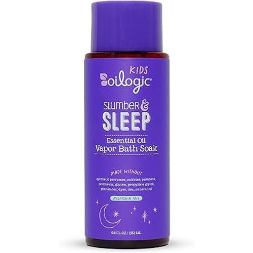 Oilogic Slumber & Sleep Essential Oil Vapor Bath Soak for Babies & Toddlers - Gentle Baby Bath Essentials to Cleanse, Soothe & Calm - Pediatrician-Tested, Safe for Baby Skincare, 9.6 Fl Oz