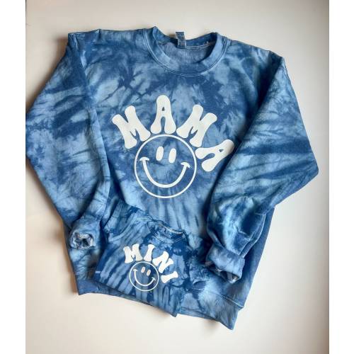 Matching Mama and Mini Tie-Dye Sweatshirts: Mother Daughter Set