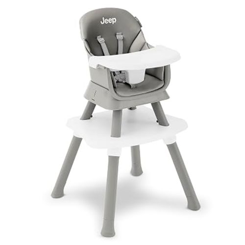 Jeep Milestone 6-in-1 Convertible High Chair by Delta Children, Light Grey
