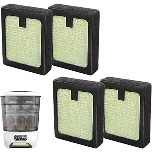 4PCS HEPA Filter Replacement Compatible with Baby Brezza Bottle Dryer Advanced and Baby Brezza Bottle Washer Pro