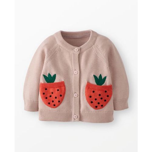 Baby Strawberry Pocket Cardigan Sweater