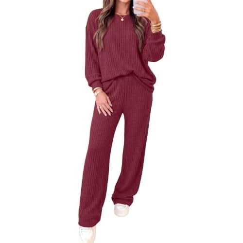 RUMIA Lounge Sets for Women 2 Piece Matching Sweater Pants Set Fall Outfits