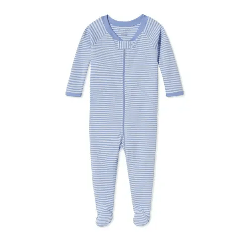 LAKE | Baby | Pima Cotton Pajamas | Hydrangea Striped Sleeper | Size 0-3M