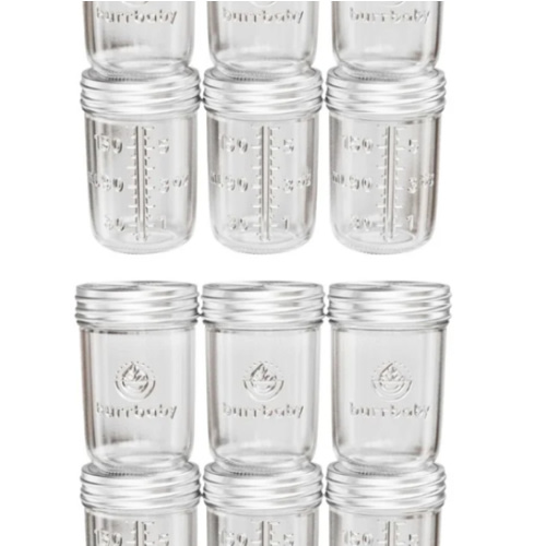 6oz Glass Breast Milk Storage Containers