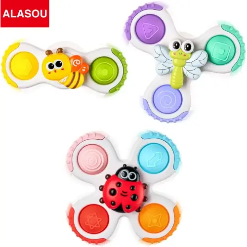 ALASOU 3PCS Pop up Suction Cup Spinner Toys | Spinning Tops Birthday - TikTok Shop