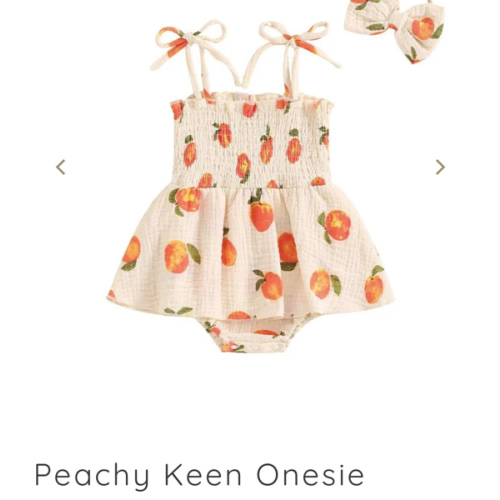 Peachy Keen Onesie Dress & Bow – The Ollie Bee