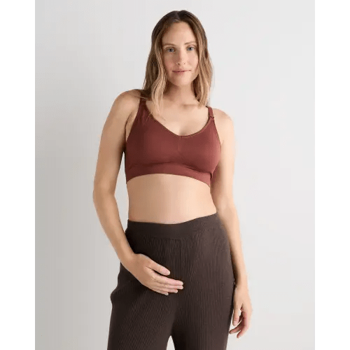 Seamless Nursing Bra in Spiced Sable Brown