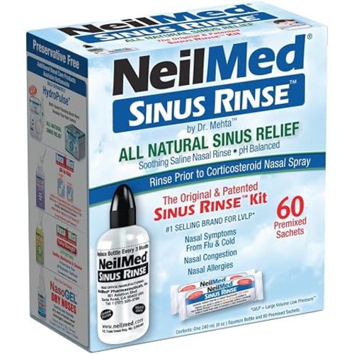 NeilMed Sinus Rinse - A Complete Sinus Nasal Rinse Kit, 50 count (Pack of 1) Count may vary