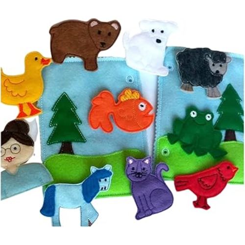 Quiet Book - Brown Bear and Friends - Playing Games for Children Developing Imagination - QB129