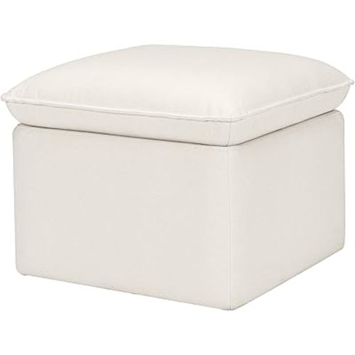 Babyletto Cali Storage Ottoman in Performance Cream Eco-Weave, Water Repellent & Stain Resistant, Greenguard Gold Certified and CertiPUR-US® Certified
