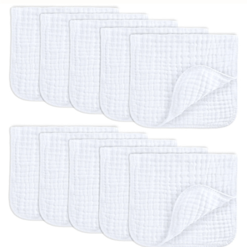 Muslin Burp Cloths in White – Comfy Cubs