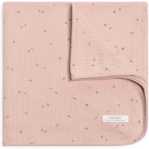 Colored Organics Baby Organic Cotton Swaddle - Infant Receiving Blanket - Haran Floral Brushed Pointelle