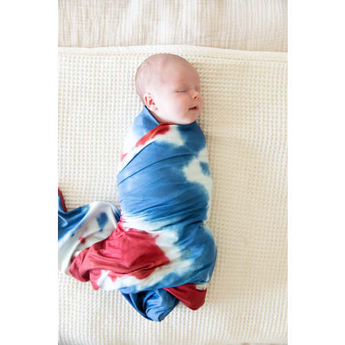 RED + WHITE + BLUE TIE DYE | SWADDLE