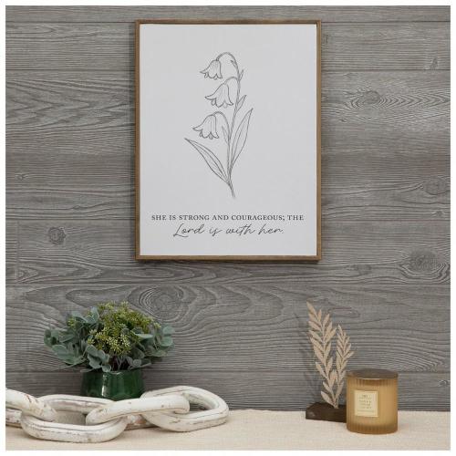 Lord Is With Her Floral Wood Wall Decor