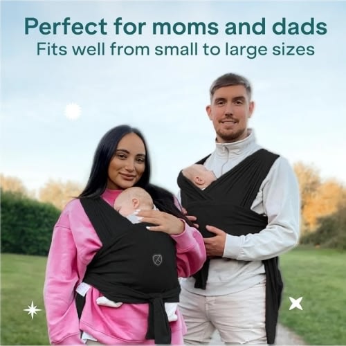 Koala Babycare Baby Carrier Wrap, Easy to Wear As a T-Shirt - Original Baby Carrier Newborn to Toddler - Sling One Size Fits All - Baby Wraps Carrier Up to 22lbs
