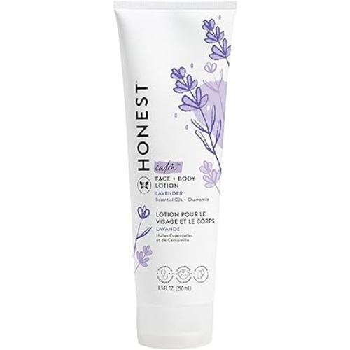 The Honest Company Hydrating Face Body Lotion, Fast Absorbing, Naturally Derived, Hypoallergenic, Lavender Calm, 8.5 fl oz