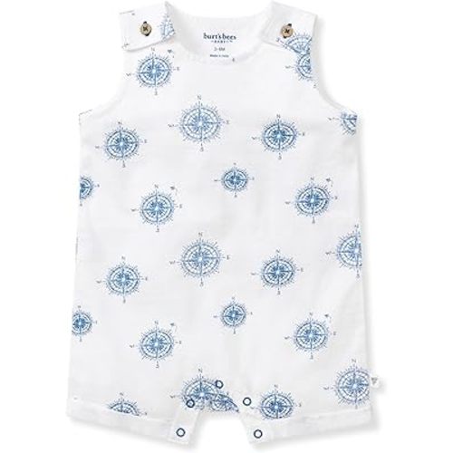 Burt's Bees Baby Baby Boys' Sleeveless Romper, 100% Organic Cotton, One-piece Outfit Boy Clothes