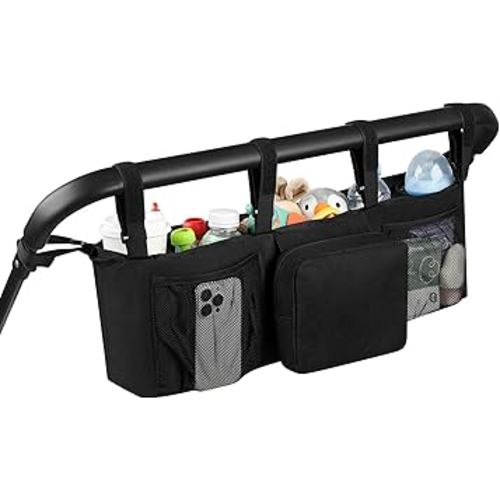 Accmor Double Stroller Organizer for Bob Duallie and Baby Jogger City Mini GT2, Double Baby Stroller Caddy Bag Organizer Accessories