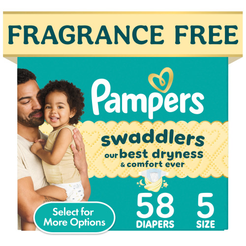 Pampers Swaddlers Diapers, Size S5, 58 Count with KeepDry Liner