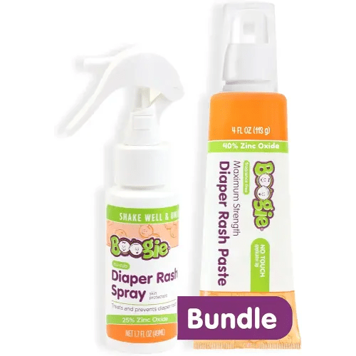 Boogie Maximum Strength Diaper Rash Bundle, Extra Strength Paste in Applicator Tube, 4 oz. + Diaper Rash Cream Spray, 1.7 oz.