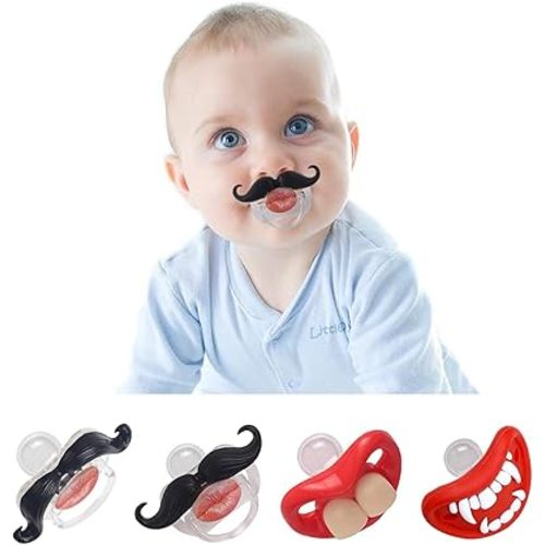 Mustache Newborn Pcifiers for 0-6 Months,Funny Pacifiers for Babies, Mustache Pacifier,Teeth Binky,Gift Pacifiers for Boys and Girls (Colors-05)