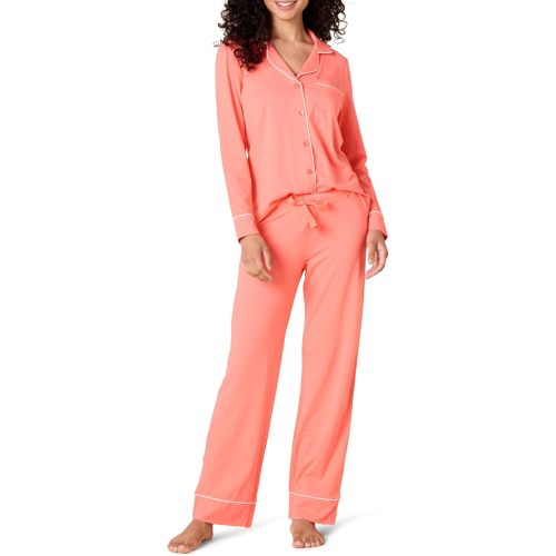 Amazon Essentials Women's Long Sleeve Cotton Modal Pajama Set, Loungewear with Full-Length Bottom