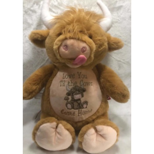 Personalized Highland Cow Plush – Love you Til the Cows Come Home Stuffed Animal – Farm Baby Shower Gift – Baby Keepsake – Nursery Decor Toy