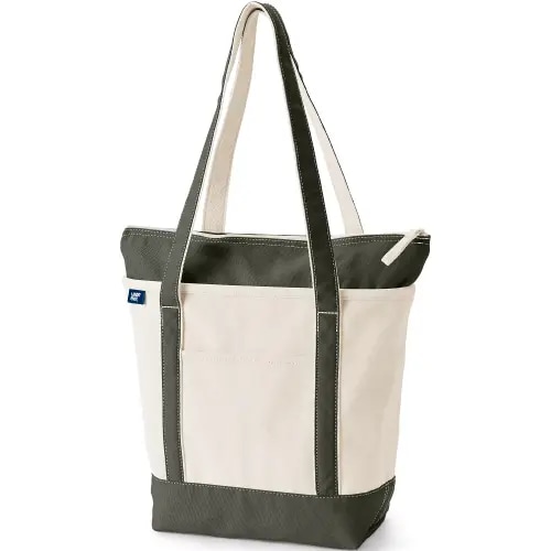 Men's Diaper Bag - Medium 5 Pocket Open Top Canvas Tote Bag | Lands' End