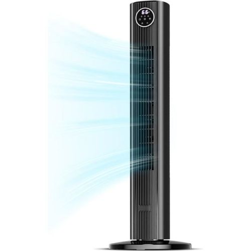 ZAFRO Tower Fan for Bedroom, Standing Bladeless Fan that Blows Cold Air for Home, 85¡ã Oscillating Quiet Cooling Floor Fans with Remote,(Black)