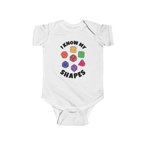 D&D Baby Onesie I know My Shapes – Sunburst RPG