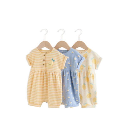 Pack of 3 Assorted Rompers, 0-3M