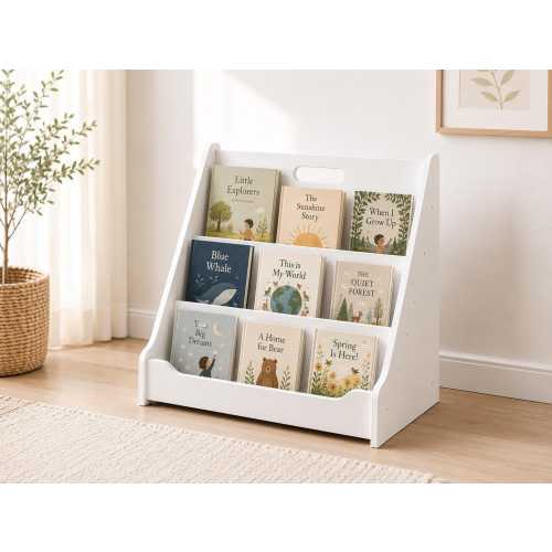 Montessori Kids Bookshelf for Playroom, Nursery & Homeschool Reading Corner