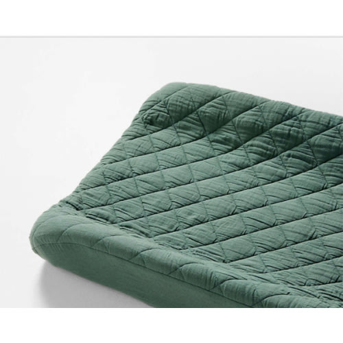 Supersoft Pine Green Organic Cotton Gauze Baby Changing Pad Cover