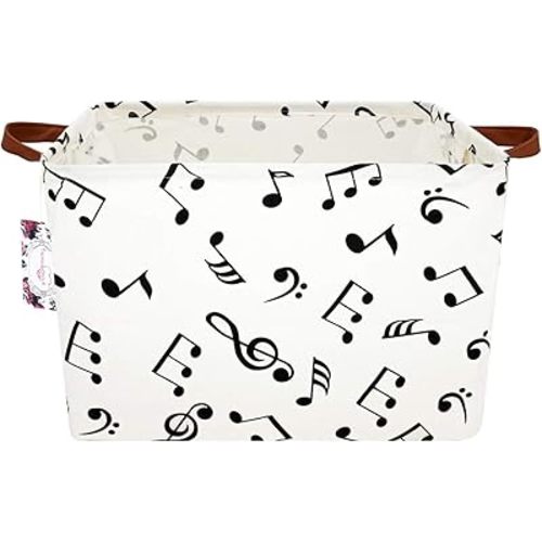 Rectangular Kids Storage Bin Gift Basket Baby Organizer Shelf Book Basket Room Decor (music)